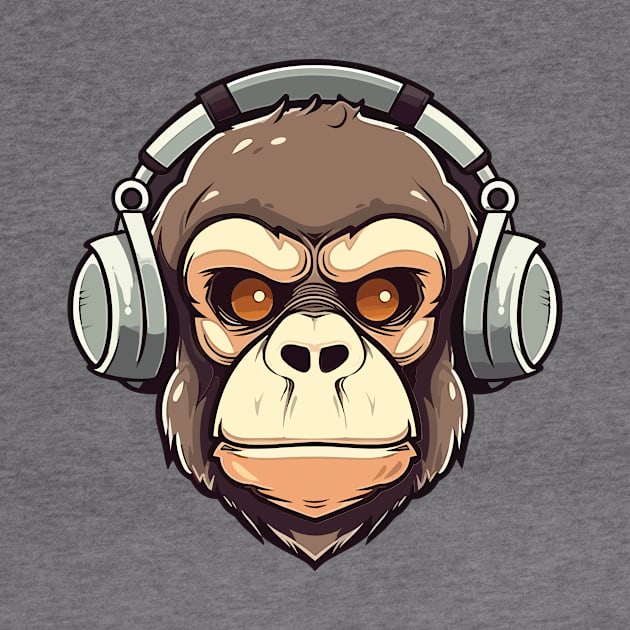 Ape with headphone by ORENOB